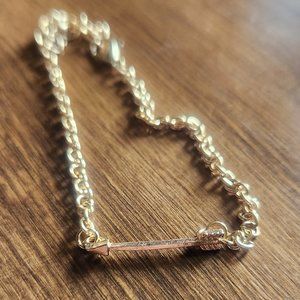 7" Gold Tone Arrow Simple Style Fashion Bracelet Design NWT Casual Streetwear